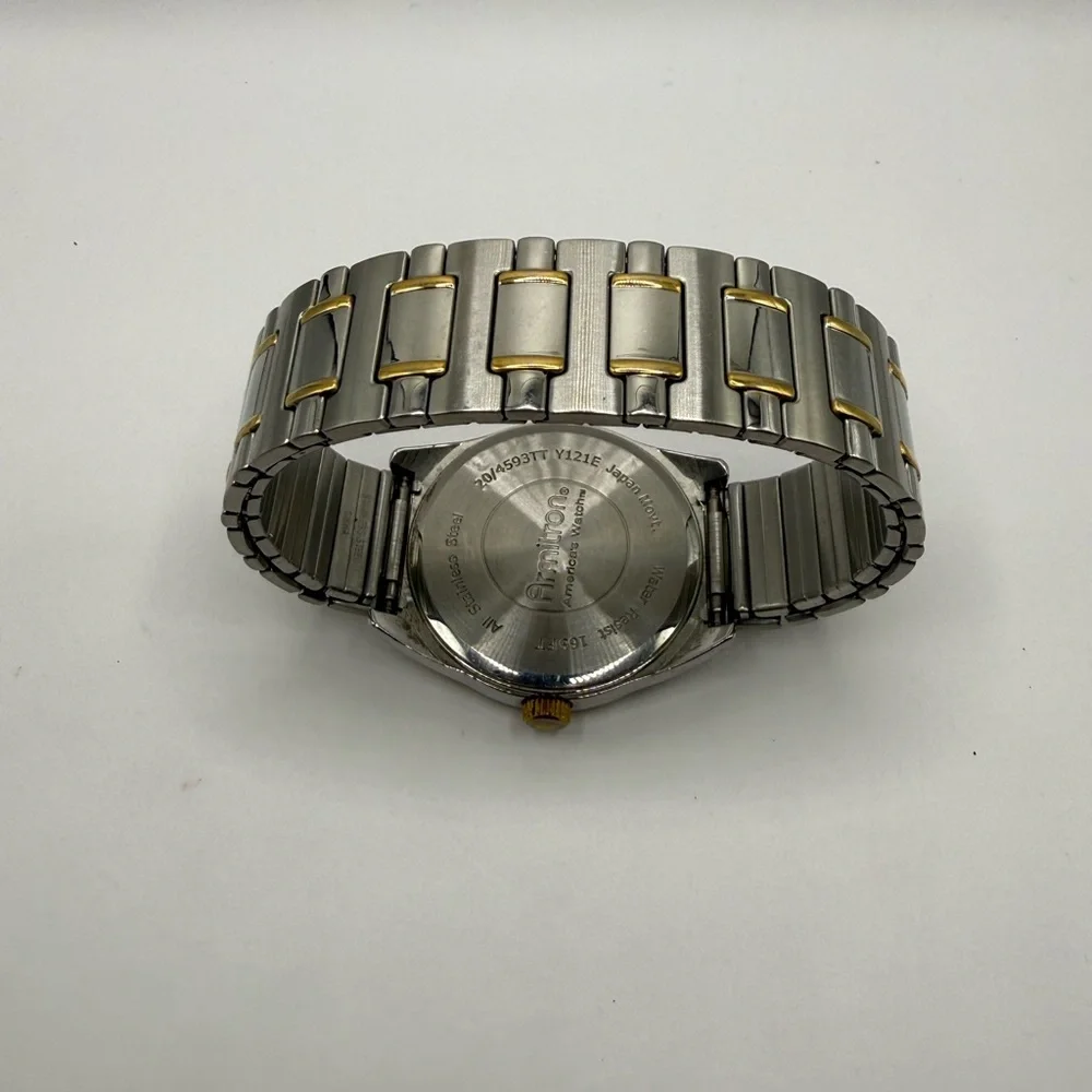Armitron Men's Diamond Two-Tone Dark Blue Dial Quartz Watch With (New Battery)